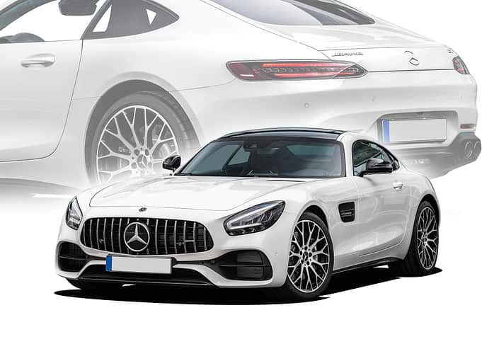 White Mercedes Benz AMG GT 2020