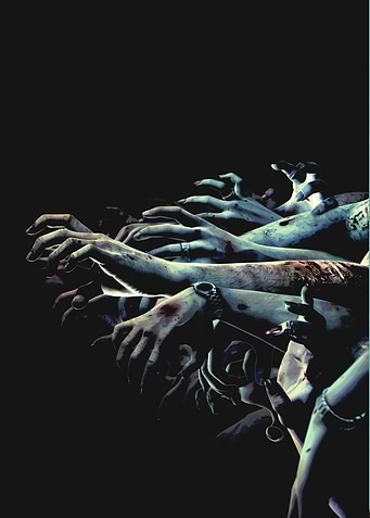 Zombie Hands Reaching Out