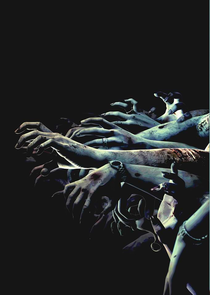 Zombie Hands Reaching Out