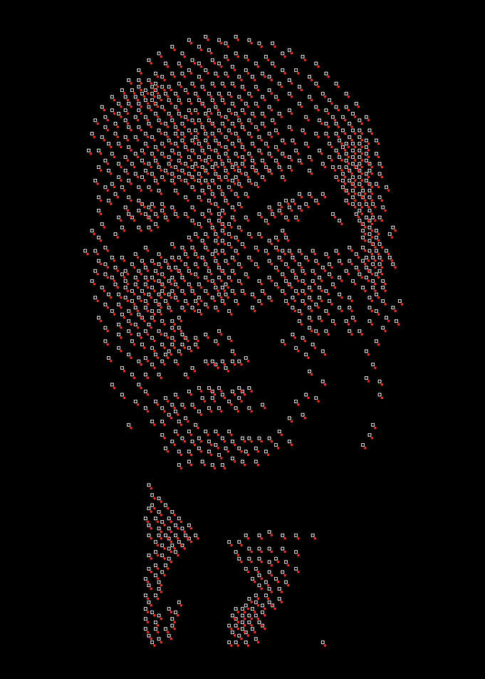 Portrait made of magnifying glasses