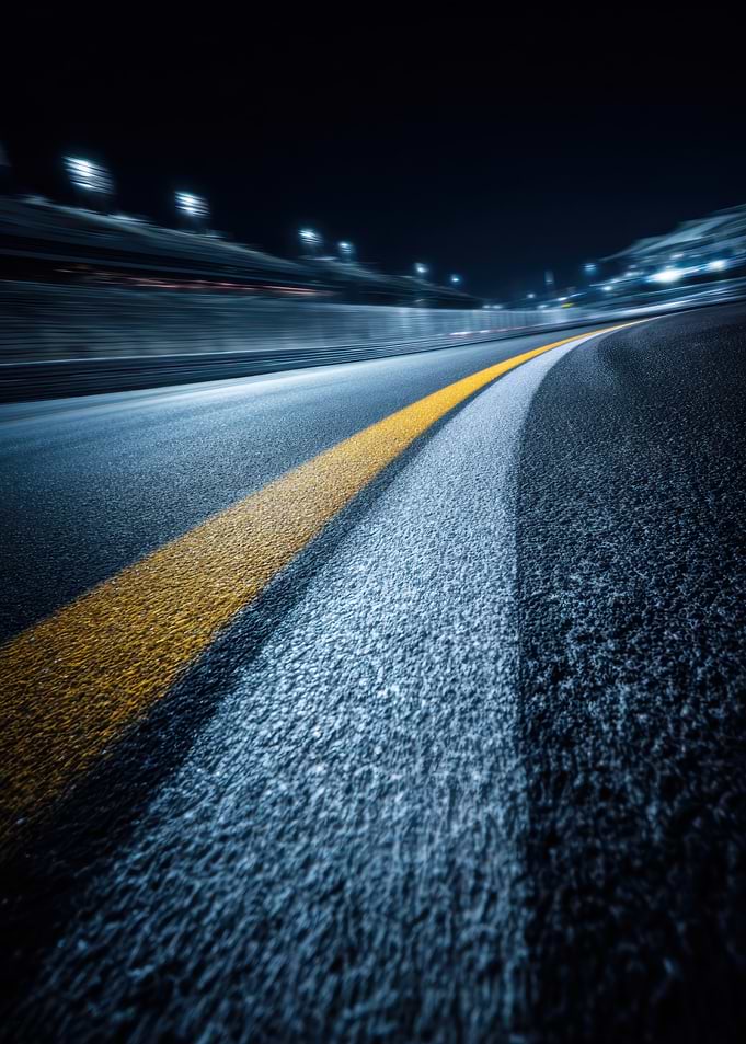 Night Race Track with Motion Blur