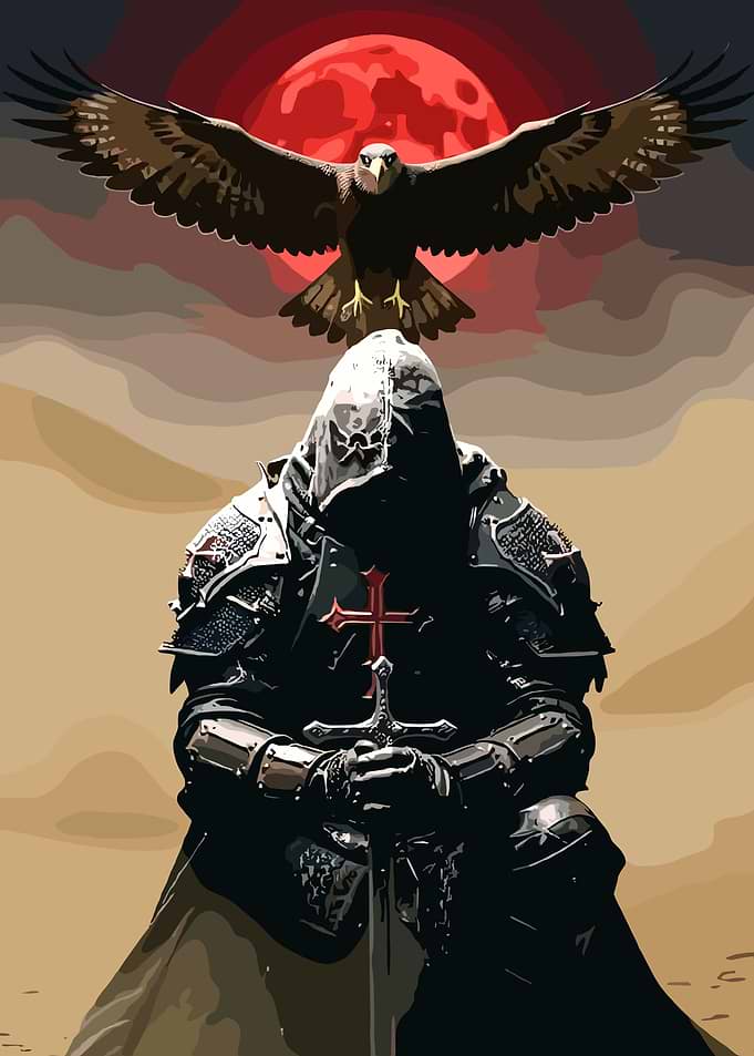 Knight with Sword and Eagle