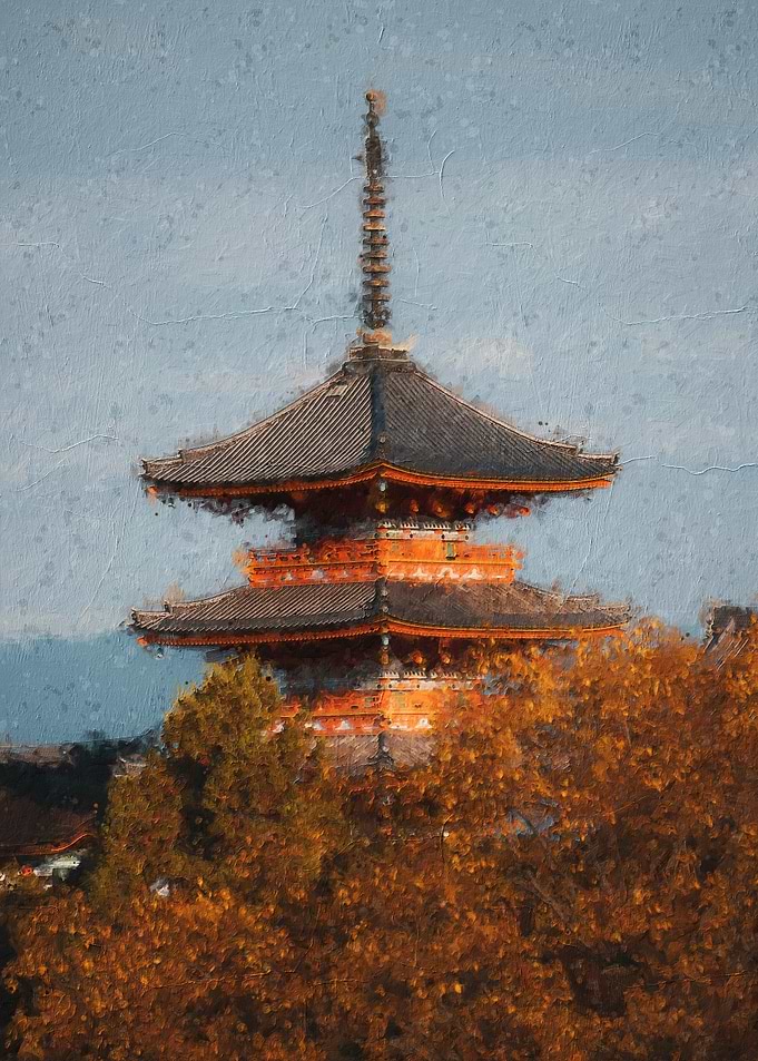Pagoda Amidst Autumn Foliage