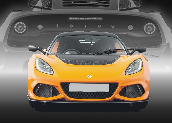 Orange Lotus Exige 390 Front View