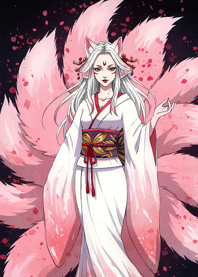 Kitsune Woman in Kimono