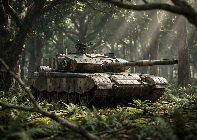 Tank in a Forest