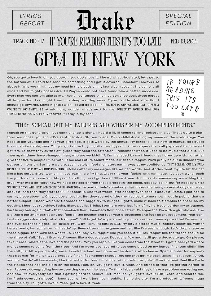 Drake 6PM in New York Lyrics