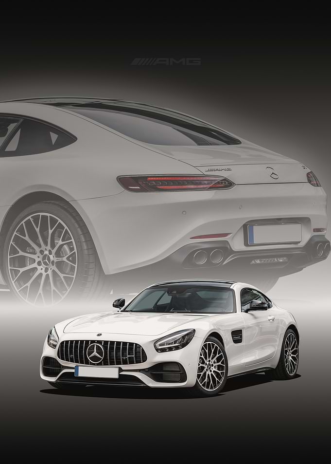 White Mercedes-AMG GT Coupe