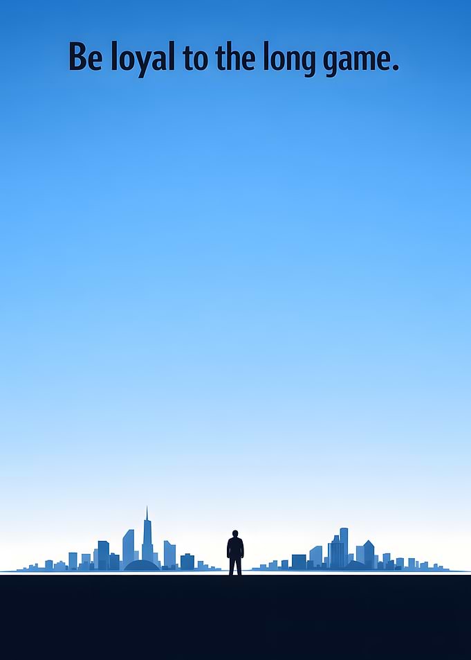 Man overlooking a city skyline