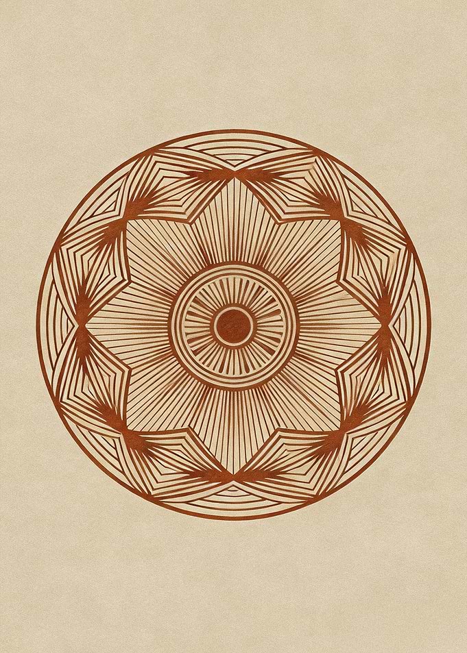 JAPANDI ZEN Geometric Mandala Sacred Symmetry Art