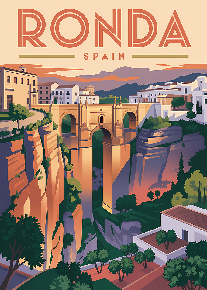Ronda Spain Vintage Travel Poster