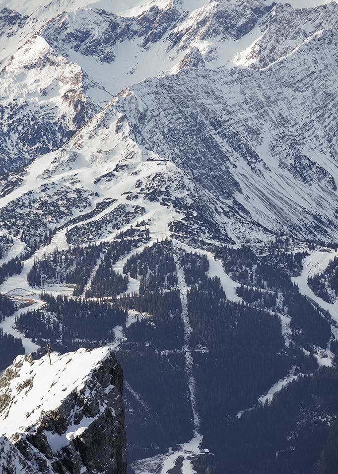 Snowy Mountain Ski Resort Landscape