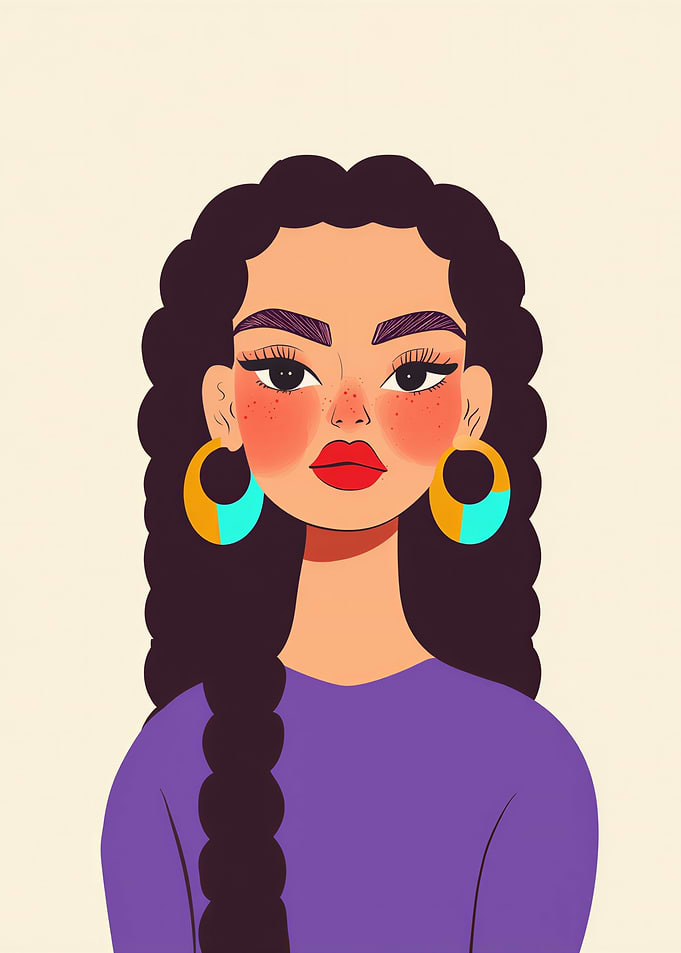 Woman with large hoop earrings