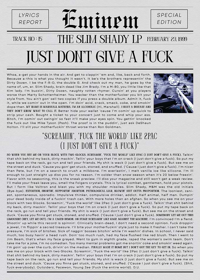 Eminem Just Don’t Give a Fuck