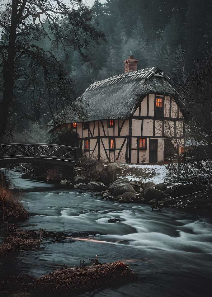 Enchanting Thatched Cottage by a River