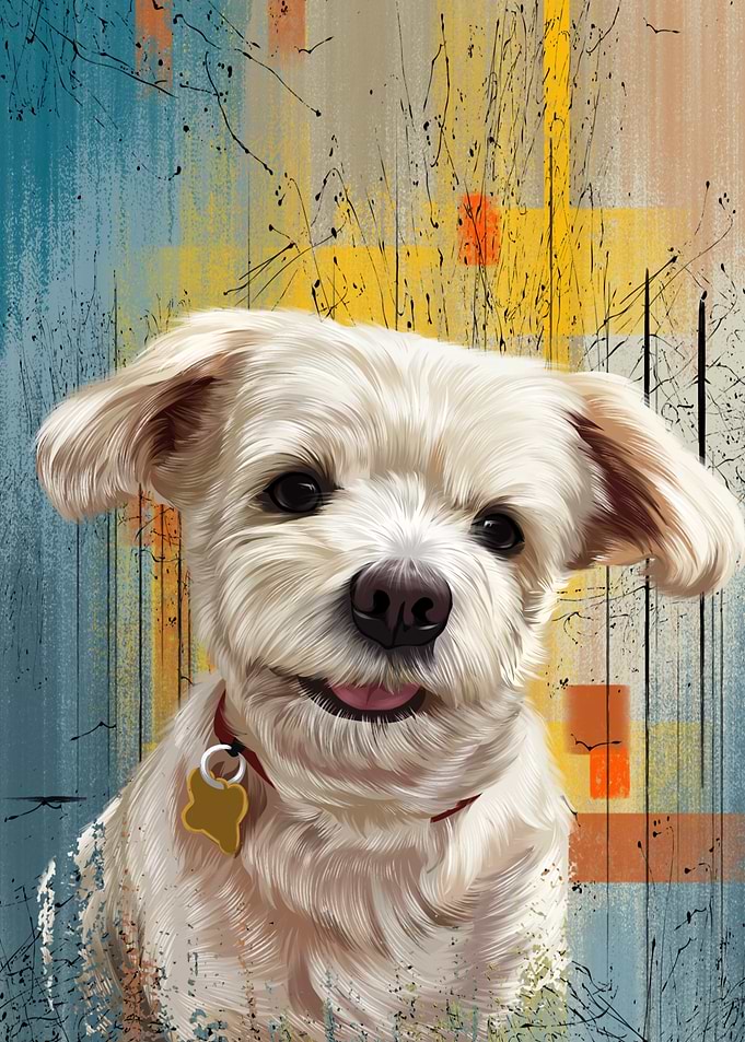 Portrait of a White Dog
