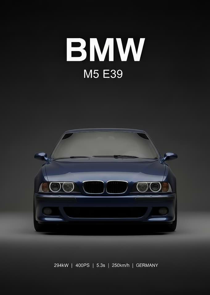 dark blue BMW M5 E39 Poster
