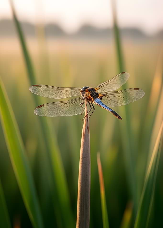 Dragonfly on a reed