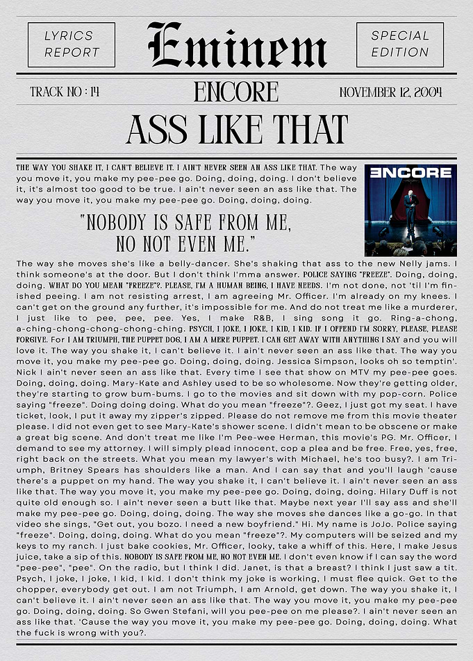 Eminem Ass Like That
