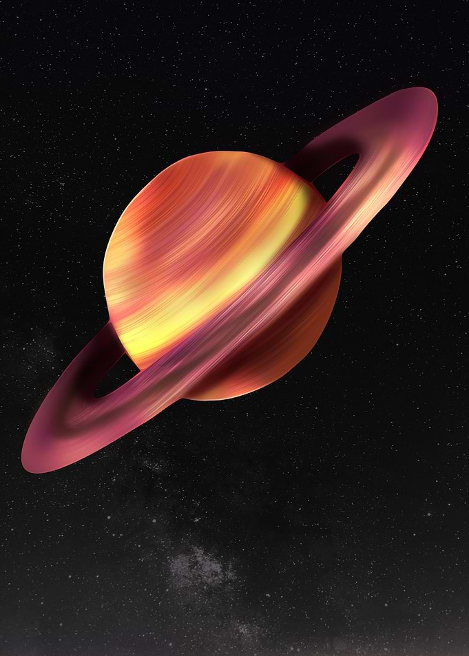 Saturn Ringed Planet in Space