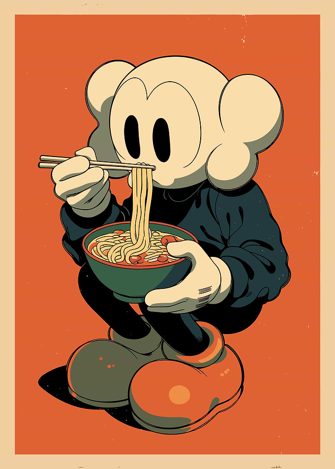 KAWS Eating Noodles