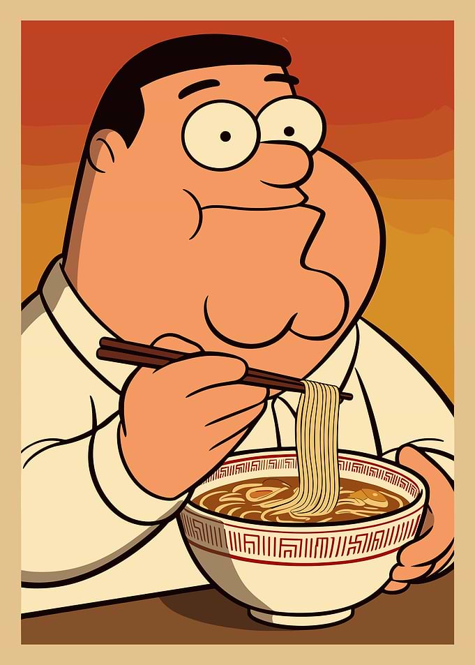 Peter Griffin Eating Ramen