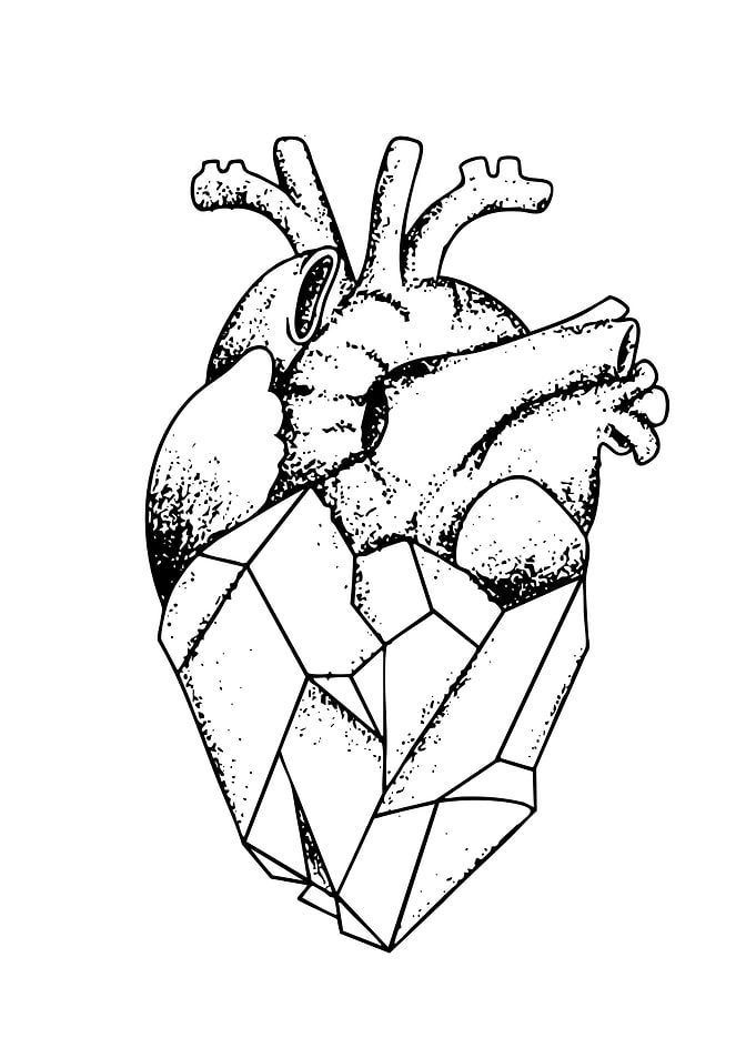 Anatomical Heart with Crystals