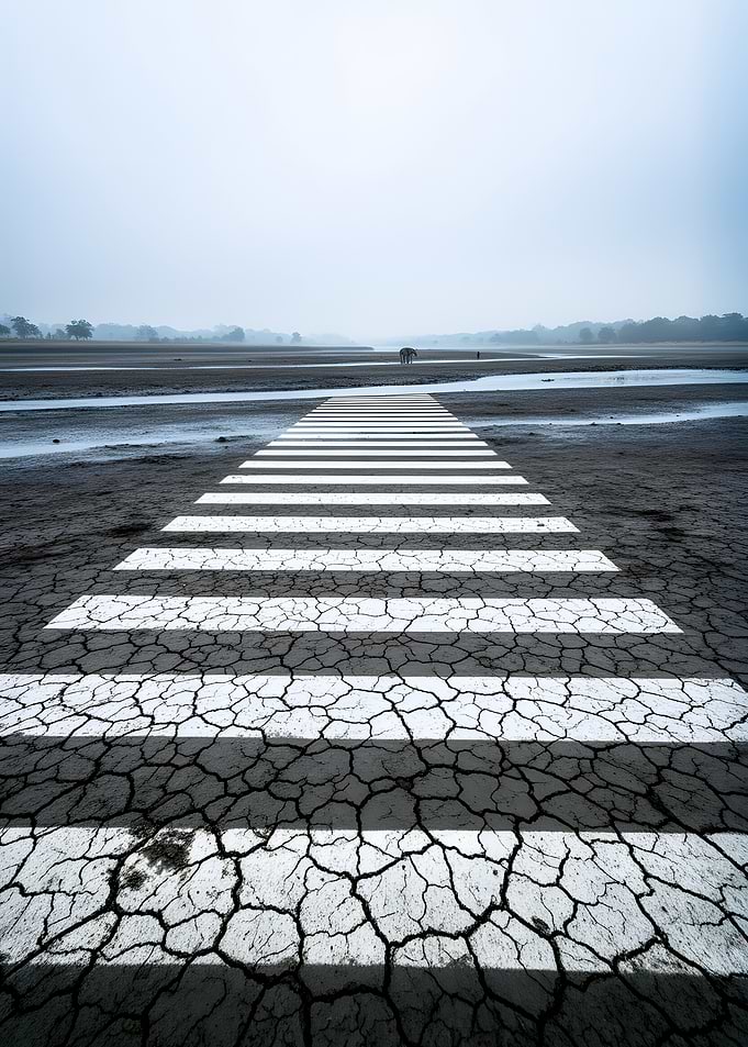 Cracked Earth Pedestrian Crossing