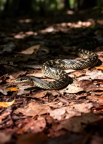 Snake on a forest floor