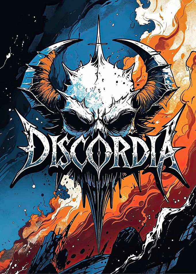 Discordia Skull and Flames