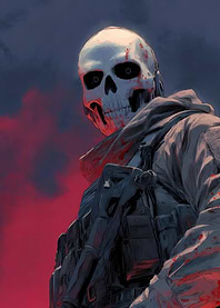 Skull Masked Soldier with Gun