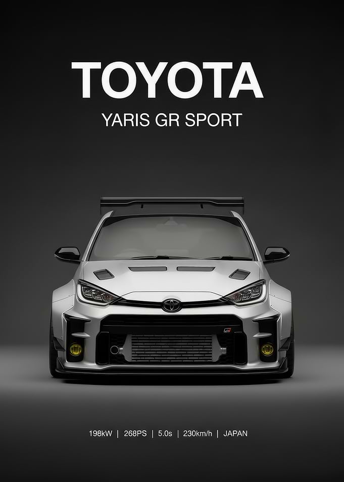 silver Toyota Yaris GR Sport Poster