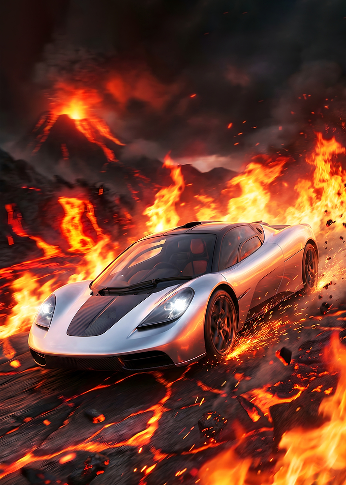 Gordon Murray T.50 Driving Through Lava