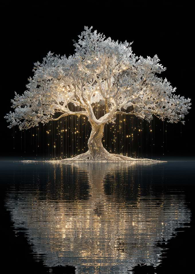Enchanted Tree Reflecting in Water