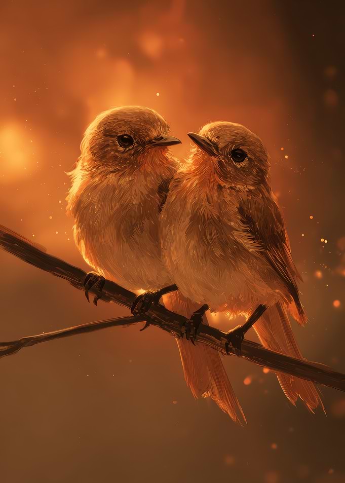 Two Robin Birds