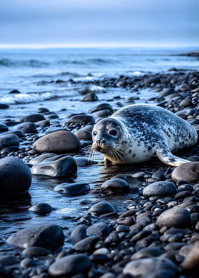 Seal on a rocky beach