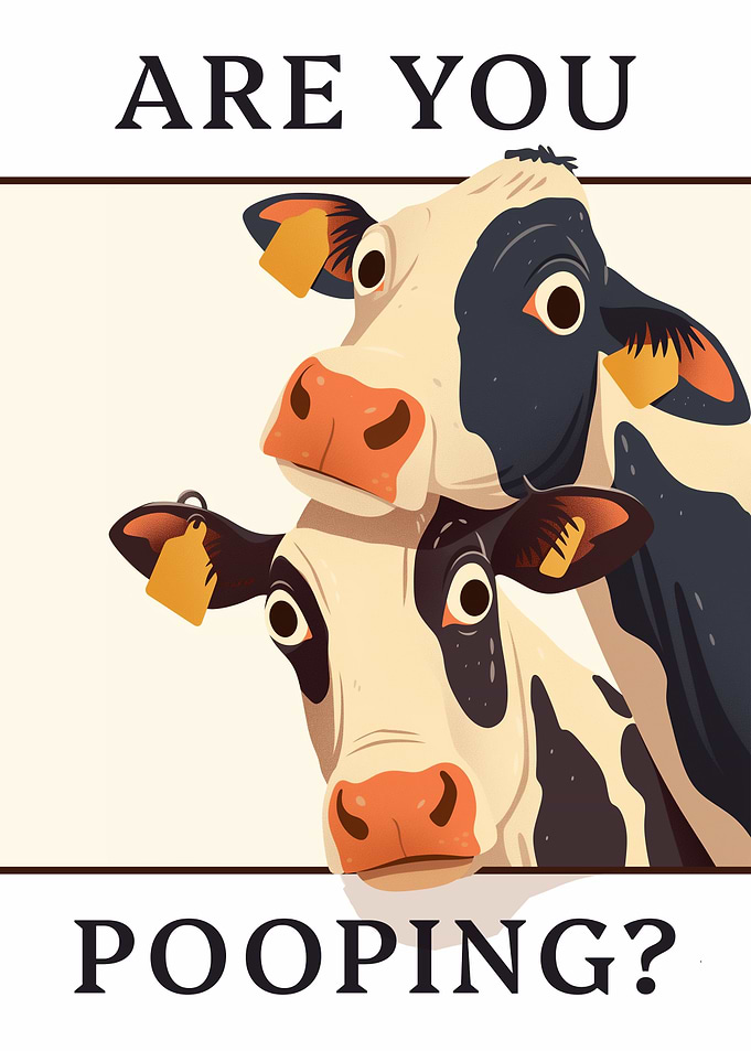 Funny Cows Asking 'Are You Pooping?'
