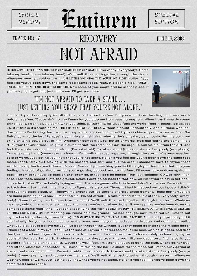 Eminem Not Afraid Lyrics Report
