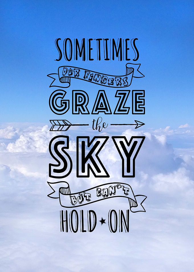 Text Art Over Sky Background