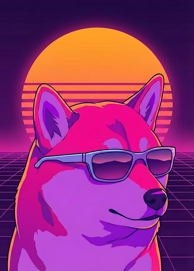 Retro Doge with Sunglasses