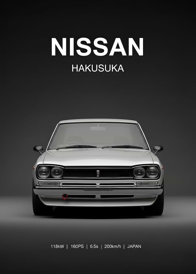 silver Nissan Hakusuka Poster