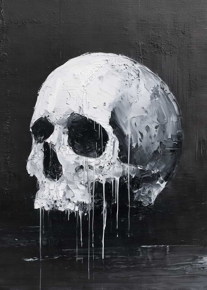 Melting Skull Painting