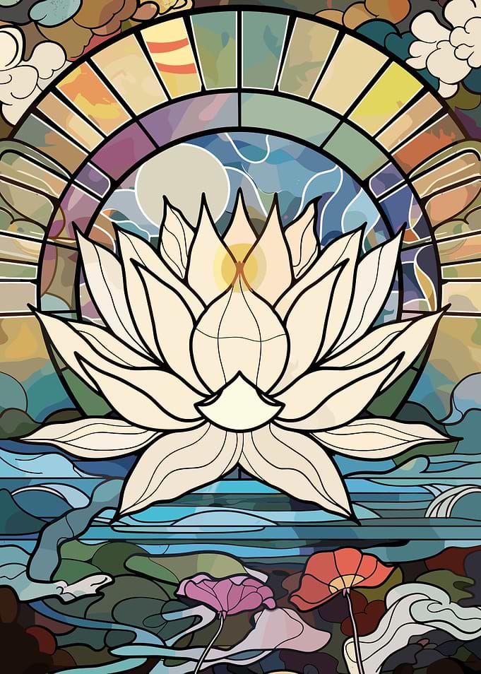 Stained Glass Lotus Flower
