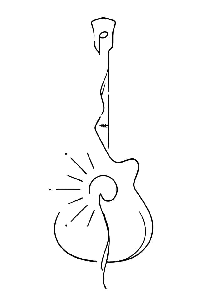 Minimalist Guitar with Sunburst