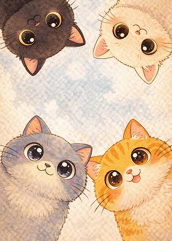 Four Adorable Kittens Peeking Over the Edge