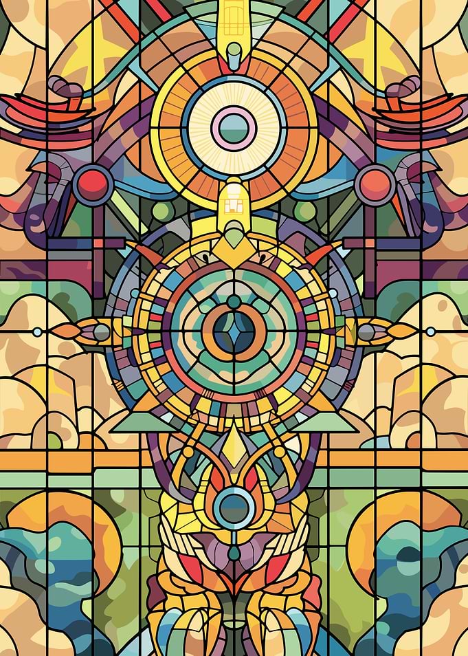Abstract Stained Glass Art