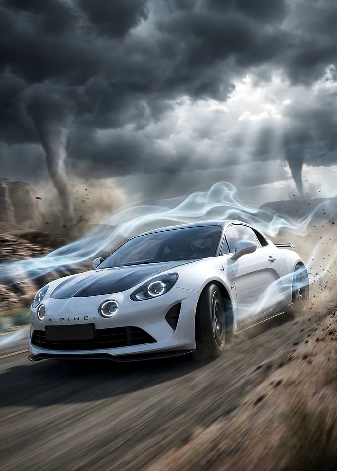 Alpine A110 Car in a Tornado