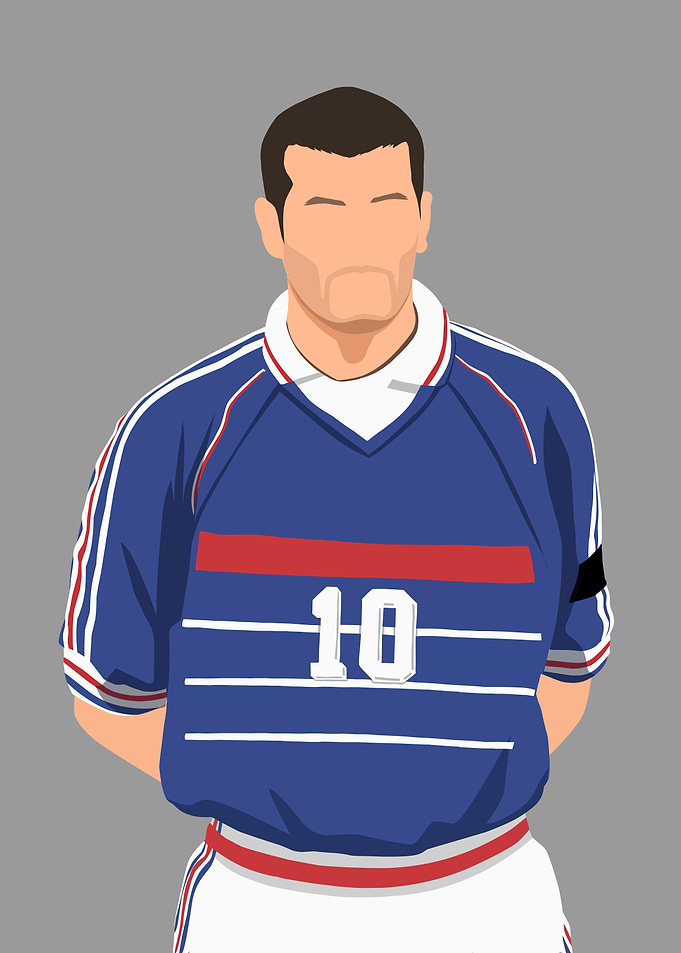 Legendary Zinedine Zidane Number 10 - Classic Football Vector Art