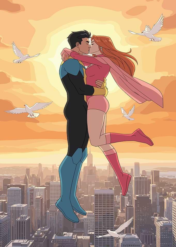 Invincible and Atom Eve Kissing