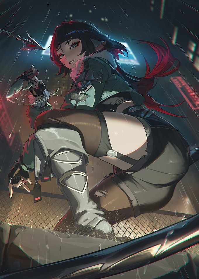 Girl in Rainy City